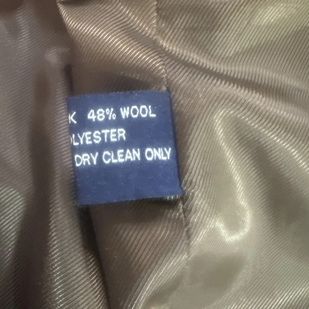Chaps Ralph Lauren Vintage Silk Wool Brown Glen Plaid Blazer Sz 44R Jacket‎